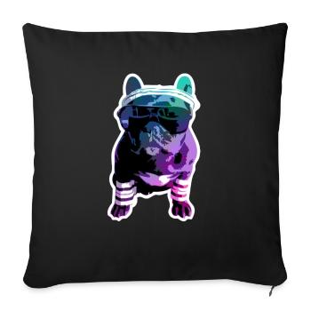 Cool bulldog - Sofa pillowcase 17,3'' x 17,3'' (45 x 45 cm) - black - Front