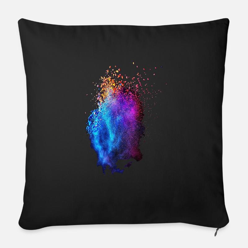 tache couleur - Housse de coussin décorative 45 x 45 cm - noir