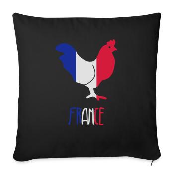 France Français Française French Frankreich - Sofa pillowcase 17,3'' x 17,3'' (45 x 45 cm) - black - Front