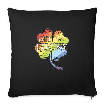 GET LUCKY - Sofa pillowcase 17,3'' x 17,3'' (45 x 45 cm) - black - Front