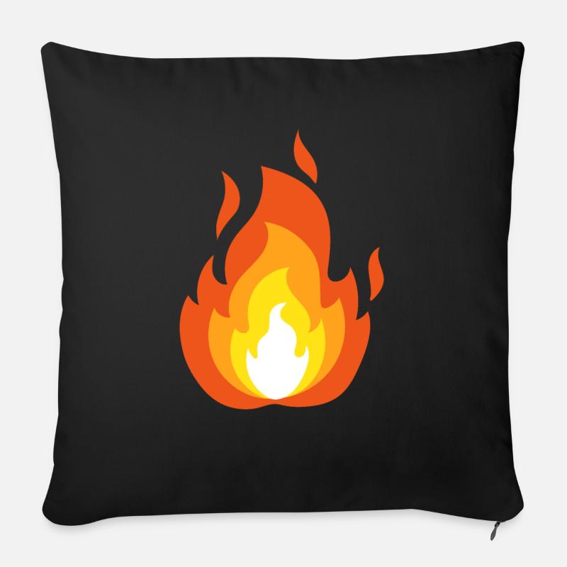 Feurige Flamme - Sofakissenbezug 45 x 45 cm - Schwarz