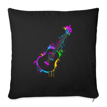 Guitare - Housse de coussin décorative 45 x 45 cm - noir - Devant