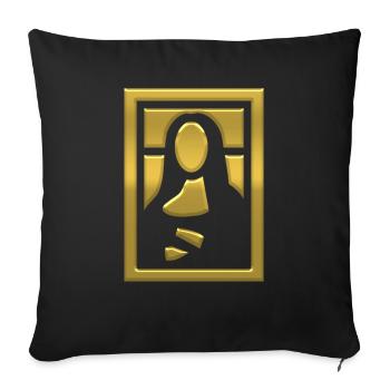 jeu de mona lisa - Housse de coussin décorative 45 x 45 cm - noir - Devant