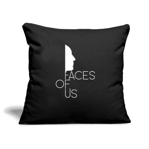 Faces of Us - weiss auf transparent - Sofakissenbezug 45 x 45 cm