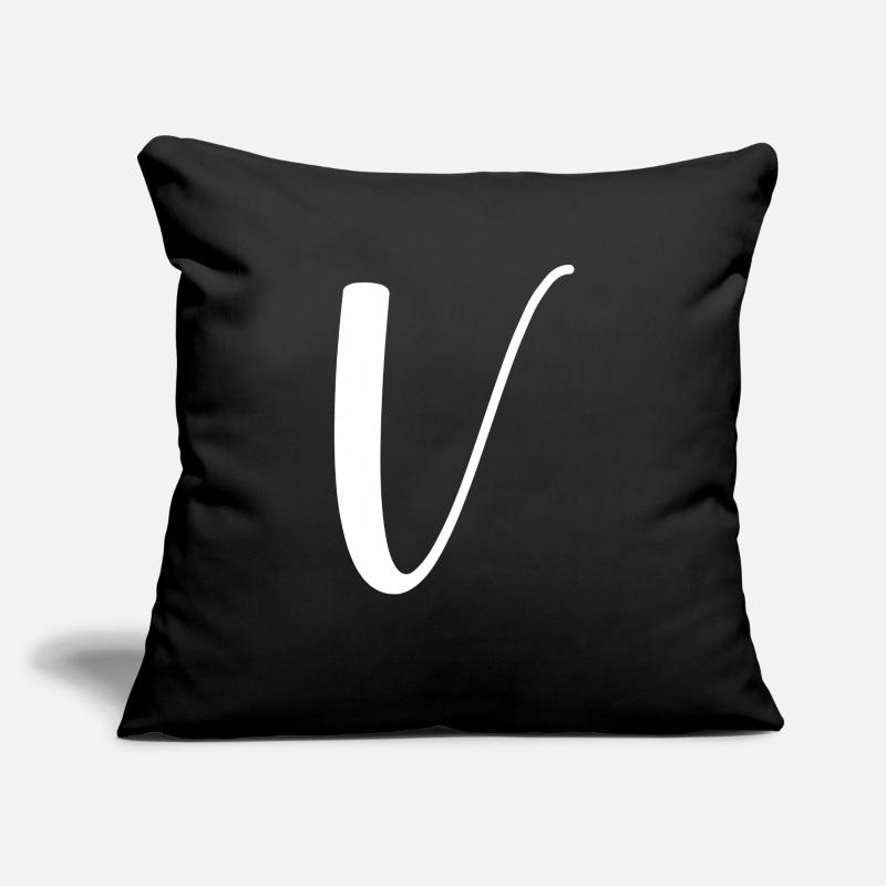 Calligraphie, initiale V Housse de coussin décorative 45 x 45 cm