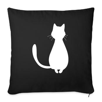 katze - Sofakissenbezug 45 x 45 cm - Schwarz - Vorne