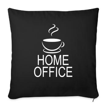 Travail de bureau à domicile - Housse de coussin décorative 45 x 45 cm - noir - Devant