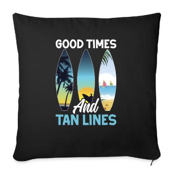 Bräunungsstreifen Dunkel coole shirts ch / at - Sofakissenbezug 45 x 45 cm - Schwarz - Vorne