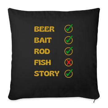DRÔLE DE PÊCHE SANS POISSON - Housse de coussin décorative 45 x 45 cm - noir - Devant
