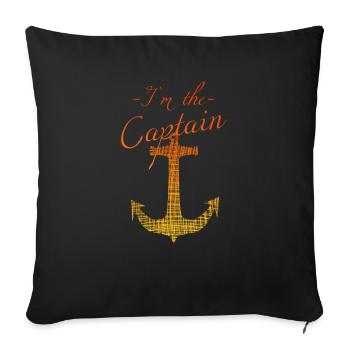 Kapitän Captain sail - Sofakissenbezug 45 x 45 cm - Schwarz - Vorne