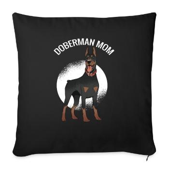 Doberman Maman Chien Chien Chien Propriétaire Chien Ami - Housse de coussin décorative 45 x 45 cm - noir - Devant