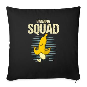 Funny BANANA SQUAD Tea Halloween Costume - Sofa pillowcase 17,3'' x 17,3'' (45 x 45 cm) - black - Front