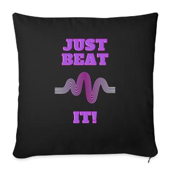 Just beat him - Sofa pillowcase 17,3'' x 17,3'' (45 x 45 cm) - black - Front