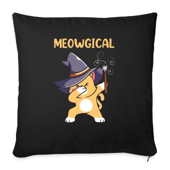 Halloween Cat Witch - Sofa pillowcase 17,3'' x 17,3'' (45 x 45 cm) - black - Front
