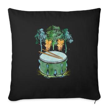 Trommel der Natur - Sofakissenbezug 45 x 45 cm - Schwarz - Vorne