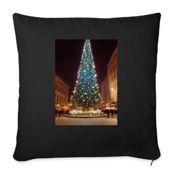 Grand arbre de Noël - Housse de coussin décorative 45 x 45 cm - noir - Devant