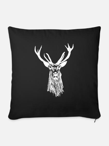 Ich liebe Hirsche Hirsch - Sofakissenbezug 45 x 45 cm - Schwarz