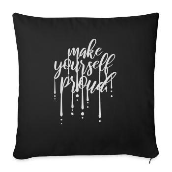 Faites-vous fier de la citation - Housse de coussin décorative 45 x 45 cm - noir - Devant