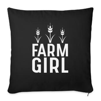 Farm Girl - Sofa pillowcase 17,3'' x 17,3'' (45 x 45 cm) - black - Front