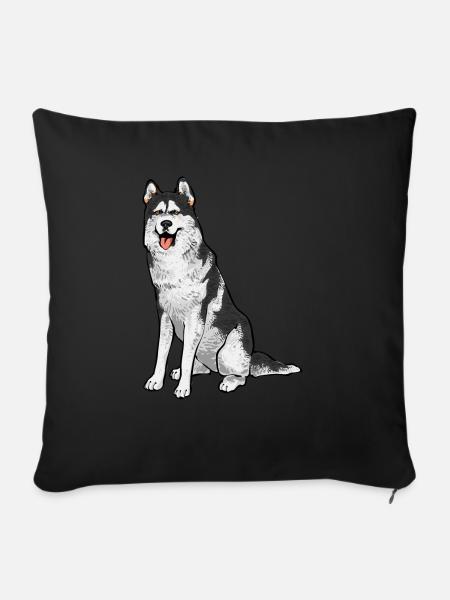 Alaskan Malamute Hund - Sofakissenbezug 45 x 45 cm - Schwarz