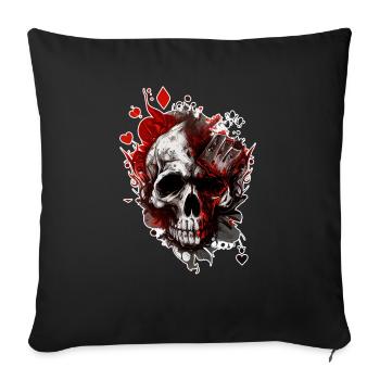 Éclabousser le crâne multicolore. Visage impassible - Housse de coussin décorative 45 x 45 cm - noir - Devant