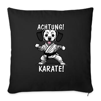 chien Arts martiaux Autodéfense - Housse de coussin décorative 45 x 45 cm - noir - Devant