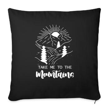 Mountains, Climbers, Nature, Adventure - Sofa pillowcase 17,3'' x 17,3'' (45 x 45 cm) - black - Front
