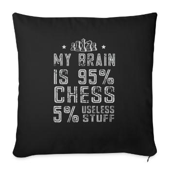 Lusitger Schachspieler Spruch I Schach - Sofakissenbezug 45 x 45 cm - Schwarz - Vorne