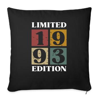 Vintage-Geschenk 1993 Jubiläum Limitierte Auflage - Sofakissenbezug 45 x 45 cm - Schwarz - Vorne