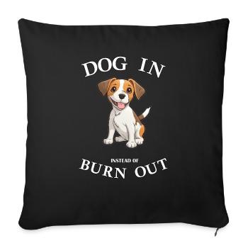 Bureau de chien Chien Propriétaire de chien Chiot Travail de travail - Housse de coussin décorative 45 x 45 cm - noir - Devant