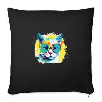 Curious Felix - Sofa pillowcase 17,3'' x 17,3'' (45 x 45 cm) - black - Front