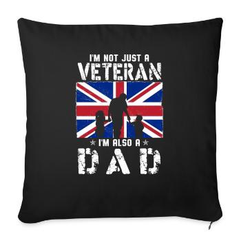 I'm Not Just A Veteran I m Also A Dad - Sofa pillowcase 17,3'' x 17,3'' (45 x 45 cm) - black - Front