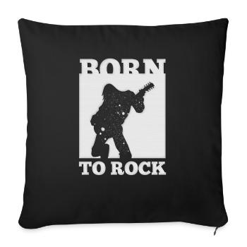 Groupe de musique rock Guitare rétro Heavy Metal vintage - Housse de coussin décorative 45 x 45 cm - noir - Devant