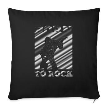 Groupe de musique rock Guitare rétro Heavy Metal vintage - Housse de coussin décorative 45 x 45 cm - noir - Devant