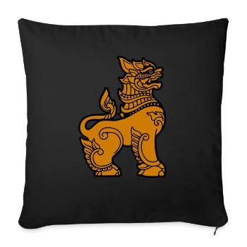 chinthe myanmar Birmanie - Housse de coussin décorative 45 x 45 cm - noir - Devant