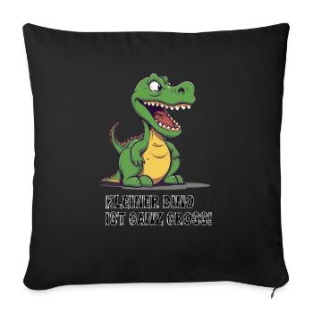 Kleiner Dino für große Kinder - Sofakissenbezug 45 x 45 cm - Schwarz - Vorne