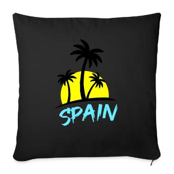 Espagne - Housse de coussin décorative 45 x 45 cm - noir - Devant