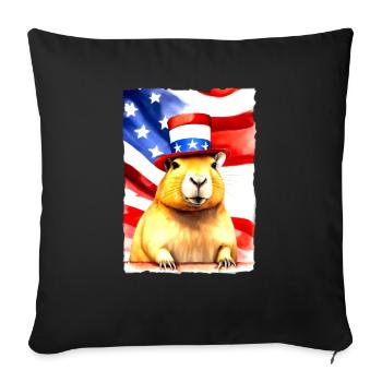 rodent "Capybara President" - Sofa pillowcase 17,3'' x 17,3'' (45 x 45 cm) - black - Front