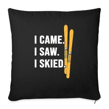 ski skifahrer pulverschnee skipiste - Sofakissenbezug 45 x 45 cm - Schwarz - Vorne