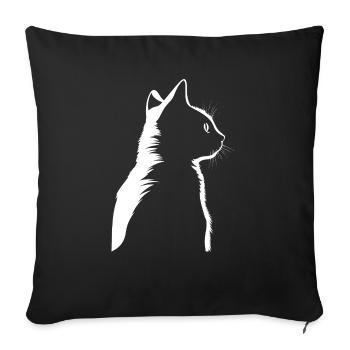 Cat, Cat Motif - Sofa pillowcase 17,3'' x 17,3'' (45 x 45 cm) - black - Front