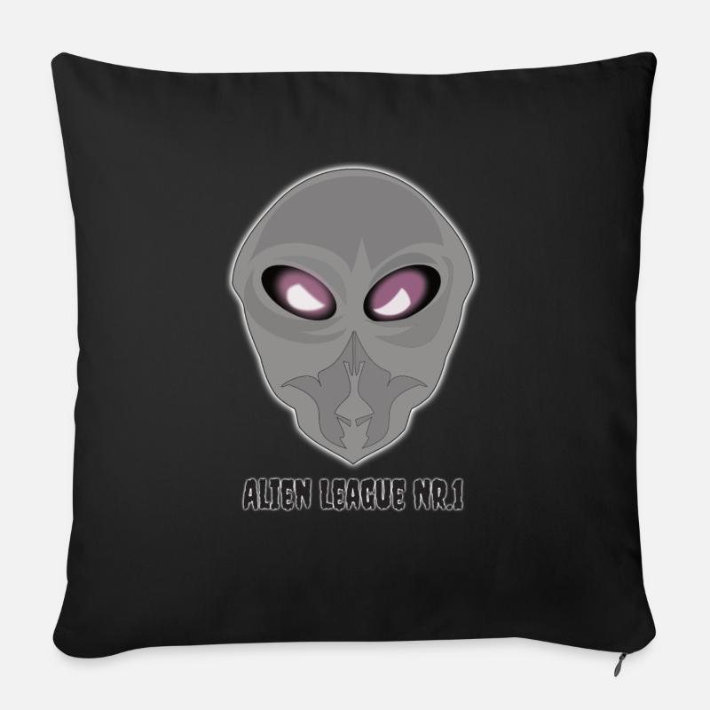 Alien Leaque No.1 - Housse de coussin décorative 45 x 45 cm - noir