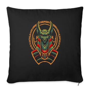 Hiéroglyphe égyptien drapeau du Nil pyramide du pharaon Le Caire - Housse de coussin décorative 45 x 45 cm - noir - Devant