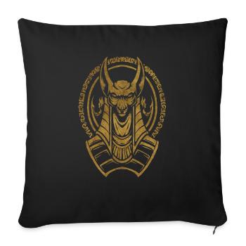 Hiéroglyphe égyptien drapeau du Nil pyramide du pharaon Le Caire - Housse de coussin décorative 45 x 45 cm - noir - Devant