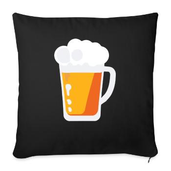 Bier Flsche Krug Saufen Junggesellenabschied 1 - Sofakissenbezug 45 x 45 cm - Schwarz - Vorne