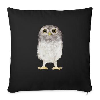 Owl - Sofa pillowcase 17,3'' x 17,3'' (45 x 45 cm) - black - Front