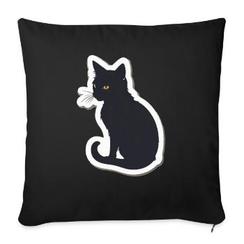 Cat Silhouette - Sofa pillowcase 17,3'' x 17,3'' (45 x 45 cm) - black - Front