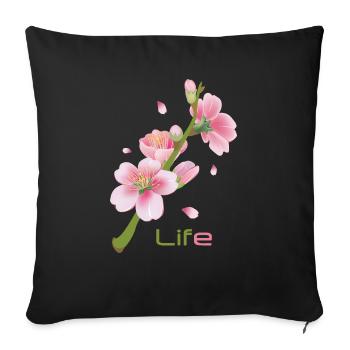 Kirschblüten Cherry Blossom Sakura - Life - Sofa pillowcase 17,3'' x 17,3'' (45 x 45 cm) - black - Front