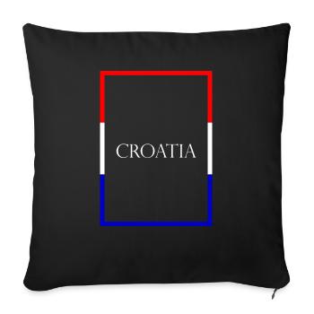 Croatia Croatia, Statement lettering with flag - Sofa pillowcase 17,3'' x 17,3'' (45 x 45 cm) - black - Front