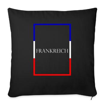France France, Statement lettering with flag - Sofa pillowcase 17,3'' x 17,3'' (45 x 45 cm) - black - Front