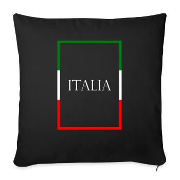 Italy, Italia, Statement lettering with flag - Sofa pillowcase 17,3'' x 17,3'' (45 x 45 cm) - black - Front